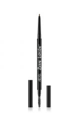 Close-up of Ardell Brow-lebrity Micro Brow Pencil Medium Brown featuring spoolie brush and pencil with cap at either side