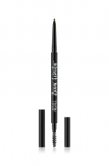 Ardell Brow-lebrity Micro Brow Pencil Dark Brown uncapped at 2 ends featuring spoolie brush and pencil with cap at either side