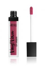 An open double wall bottle of Ardell Vinyl Vixen Lip Lacquer in Lover(Plum) shade beside its applicator wand