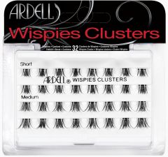 A Combo Pack of 32 lash Ardell Wispies Clusters Individuals inside its retail packaging which is short & medium length lightweight