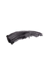 Ardell Mega Volume Never Flat Mascara Black swatched onto white background showing its color and texture