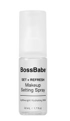 A 1.7 fluid ounce bottle of Ardell Boss Babe Set Refresh Makeup Setting Spray upright