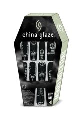 A China Glaze Nail Tips,  HAUNTED HILL Black packaging display