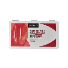 Front view of IBD Soft Gel Tip box in Long Coffin shape
