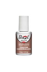 Frontage of a nail gel bottle of SuperNail ProGel in Toasted Marshmallow variant with  printed product information