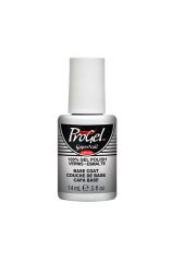 Front facing of SuperNail ProGel Base Coat in a 0.5-ounce bottle with product label and item information