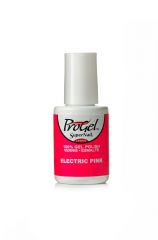 Front view of  SuperNail ProGel in Electric Pink variant with two tone packaging and product labeled text