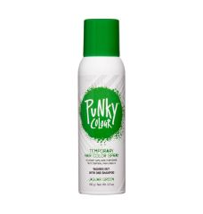 Front view of B Wild Temporary Hair Color Spray Jaguar Green 3.5 ounce spray can with green pop off cap