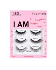 Frontage of Ardell Faux Mink Box 2: I Am Confident, Unique, Gorgeous lashes sealed packaging box with printed product label 