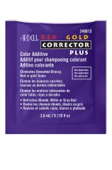 A purple 0.125 ounce packet of Ardell Red Gold Corrector Plus Color Additive with product information in 3 languages