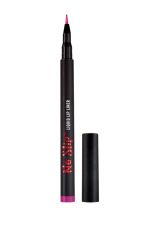 Close-up of an uncapped Ardell No Slip Liquid Lip Liner Serious Risk Purple standing upright side by side with its cap
