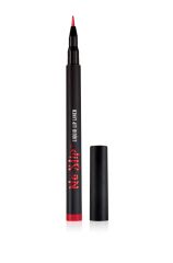 Close-up of an uncapped Ardell No Slip Liquid Lip Liner Sultry Red Red standing upright side by side with its cap
