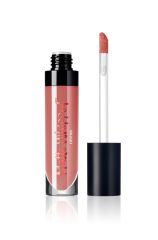 An open two tone lipstick bottle of Ardell Matte Whipped Lipstick in Nude Photo shade beside its doe foot applicator wand