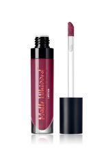 An open two-tone lipstick bottle of Ardell Matte Whipped Lipstick in Deep Berry shade beside its doe foot applicator wand