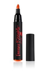 Uncapped Ardell Forever Kissable Lip Stain Cougar Deep Orange standing upright side by side with its cap