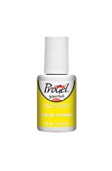 Bottle of SuperNail ProGel Solar Chakra  in 0.5-ounce size with pinted product details and graphics