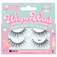 A front view of Salon Perfect Wisper Wink 683 lash 2 pack in packaging
