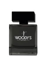 Expansive view of Woody's cologne for men with black lid color 