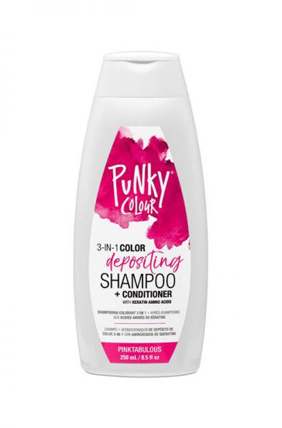 Punky 3-in-1 Color Depositing Shampoo + Conditioner Pinktabulous Rainbow-Hued Brightest Boldest Color Hair