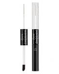 Ardell Brow Confidential Brow Duo Soft Black with 2 applicator brushes on either end next to a capped bottle