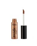 Uncapped bottle of Ardell Metallic Lip Gloss Addicted To Metal Pale Copper side by side with brush cap