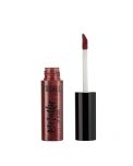 Uncapped bottle of Ardell Metallic Lip Gloss Naughty Naughty Bronzed Mauve side by side with brush cap