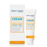 Wide view of  Cream Gentle Depilatory For Face + Body from Clean + Easy packaging with tube-type container on the side