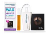 Clean+easy Personal wax ultimate brow kit for eyebrows complete pack with accessories for care for brows