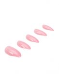 A set of Ardell Nail Addict Premium in Luscious Pink variant with stiletto shape  laid down one by one in a 45-degree angle