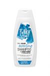An 8.5 ounce bottle of Punky Colour Depositing Shampoo Conditioner Bluemania facing forward showing its blue themed label
