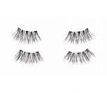 2 upper & lower lash pairs of Ardell Magnetic Accent 002 faux lashes showing tiny magnets & lash fiber clusters.