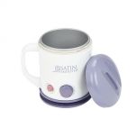 Front view of Satin Smooth Select-A-Temp Wax Wamer with handle displayed on its right &  lid  leaning to its left side