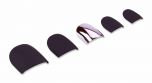 Ardell Nail Addict Premium Nail Set, Burgundy Chrome artificial nails in a slanted position isolated in white color background