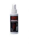 Front side of Clubman Supreme Non-Aerosol Deodorant white 4 ounce spray bottle with black, red, & white themed label