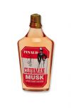 Front view of a 6-ounce bottle of Clubman Pinaud After Shave Lotion Musk with white, red, & black themed label
