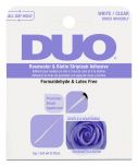 Front view of DUO® Rosewater & Biotin Striplash Adhesive wall-hook ready retail pack with printed label text