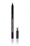 Uncapped Ardell Wanna Get Lucky Gel Liner Purple Royal Eggplant standing upright with exposed tip side by side with its cap