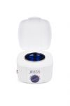 Satin Smooth Professional Single Wax Warmer with fully opened lid displaying its wax well filled with melted dark blue wax