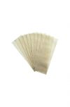 10 pieces of Satin Smooth Large Muslin Epilating Strips spread to feature their rectangular shape & side ridges