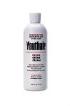 Front view of a white 16 ounce Youthair Creme bottle with product name & description in black & red text