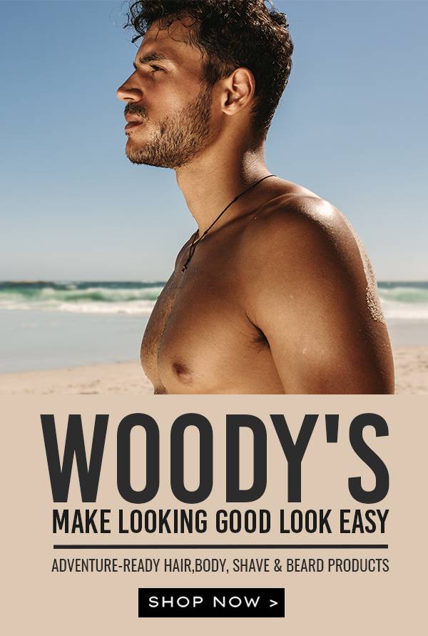 Woodys Grooming Male Model Banner