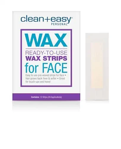 Clean + Easy Ready-To-Use Wax Strips for Face 12 Ct. Smarter + Precise Way  To Wax for Smooth Skin