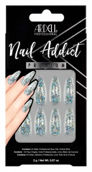 Ardell Ardell Nail Addict Premium Nail Set, Blue Jeweled Glitter