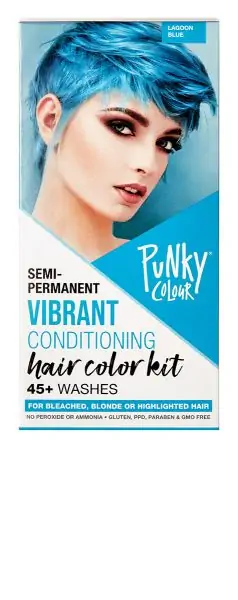 Punky Colour PUNKY COLOUR SEMI-PERMANENT HAIR COLOR KIT, LAGOON  Rainbow-Hued Brightest Boldest Color Hair Dye