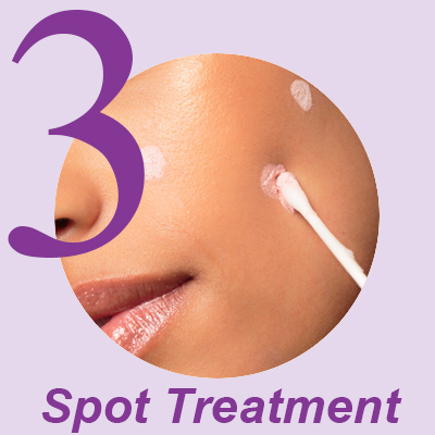 Step 3 Spot Treatment with qtip application of drying lotion